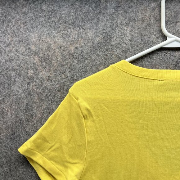Ralph Lauren Shirt Women Large Ladies Yellow V Neck Sport Pony Preppy - Picture 10 of 11